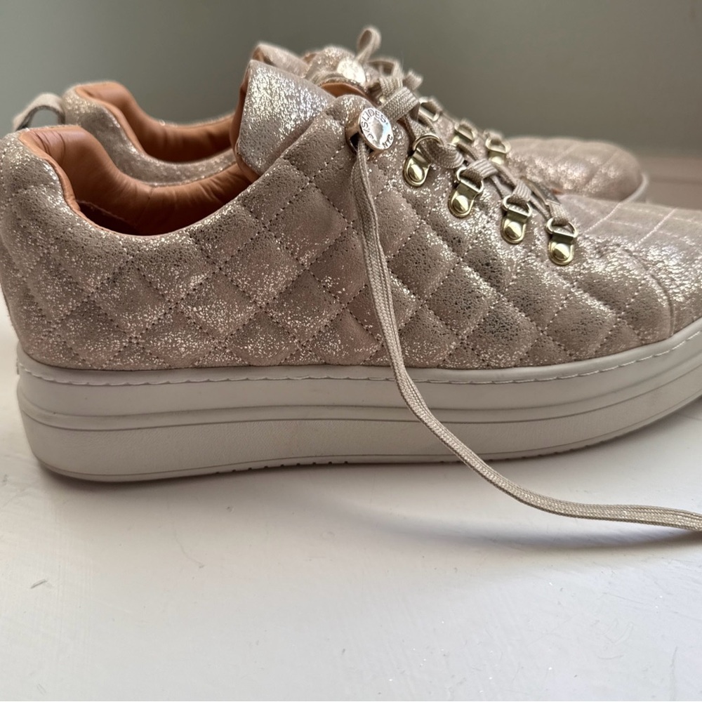 J/SLIDES Quilted Gold Sneakers